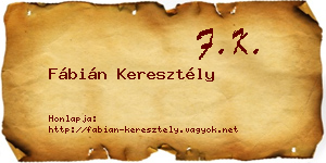 Fábián Keresztély névjegykártya