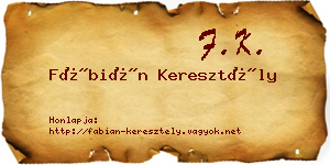 Fábián Keresztély névjegykártya